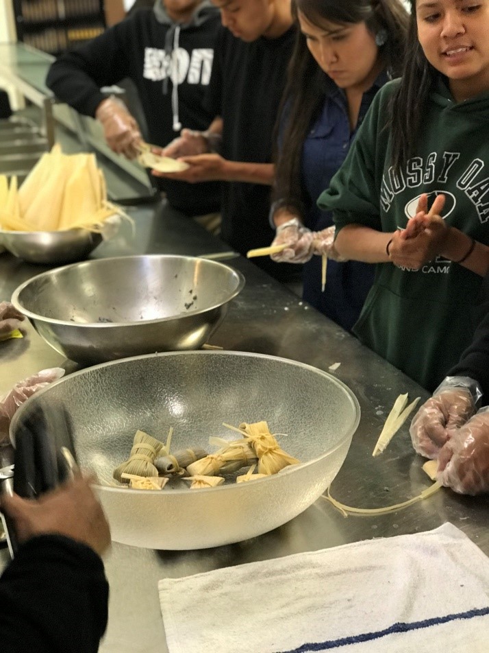 Culture – making blue corn tamales, Fall 2017